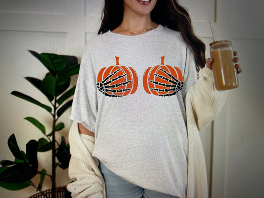 Pumpkin Hands Tee or Crew