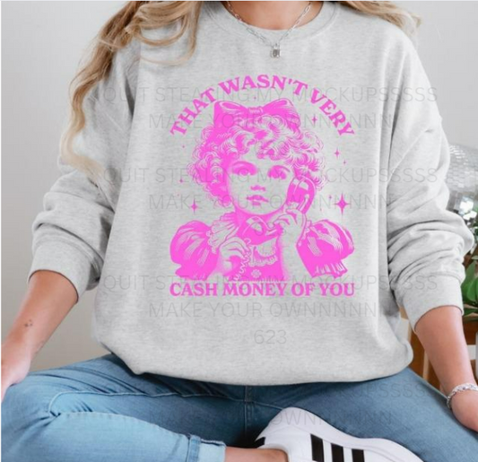 PINK Design Cash Money Tee or Crewneck