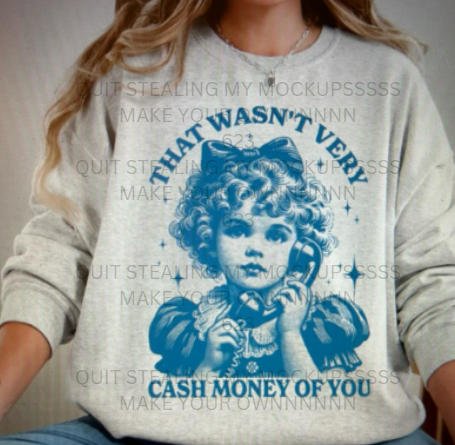 Cash Money Tee or Crewneck Blue Design
