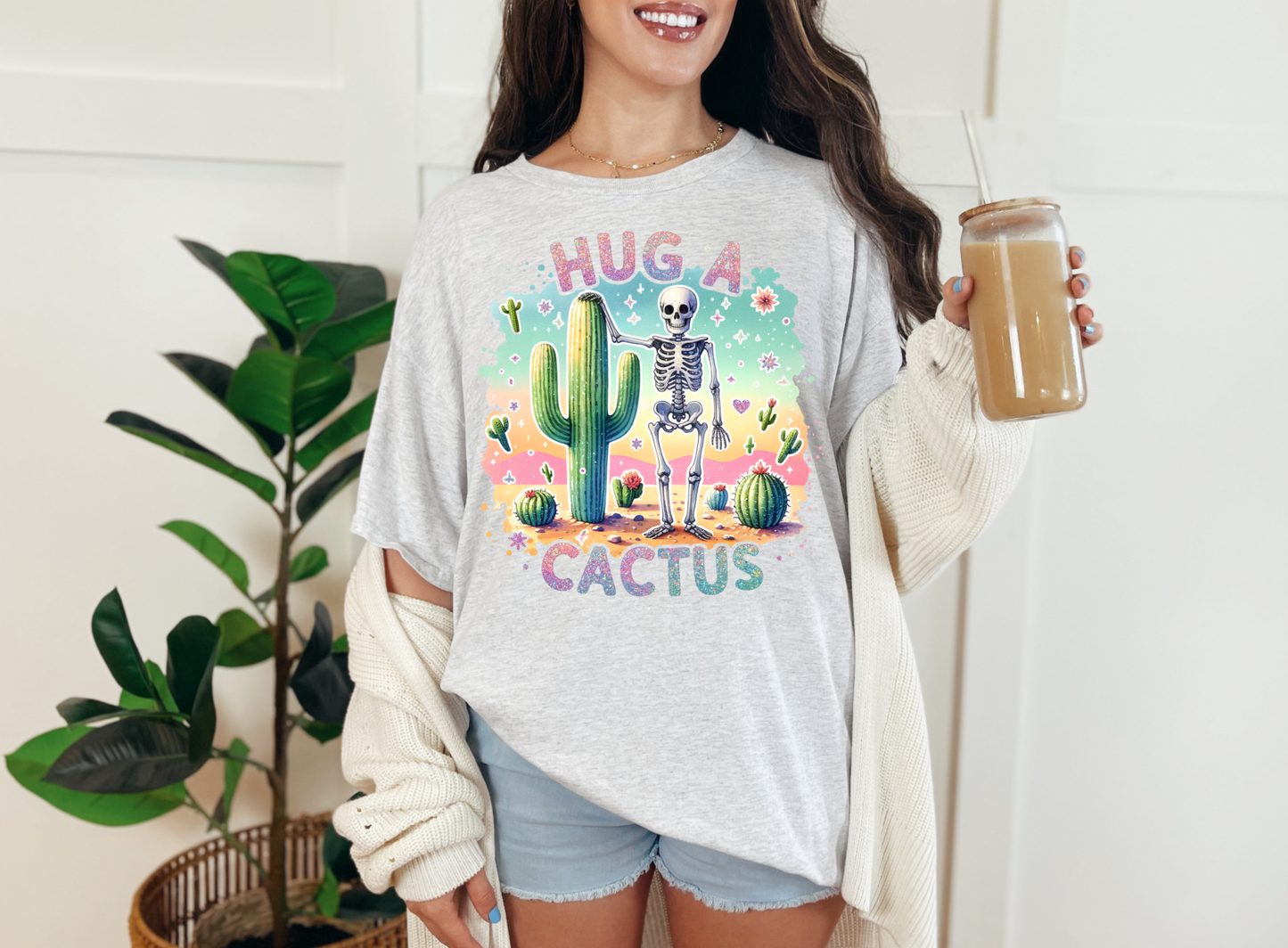 Hug A Cactus Tee or Crew